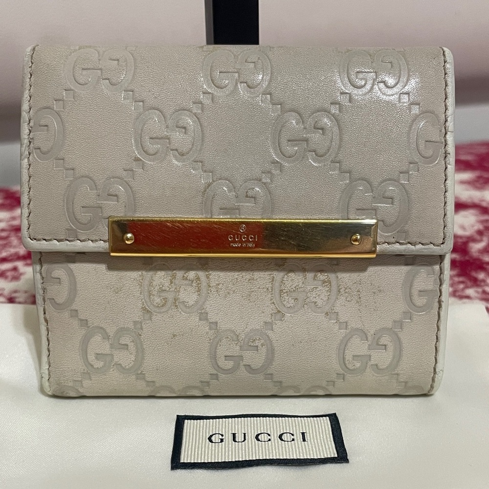 Gucci Embossed  Leather Compact Wallet